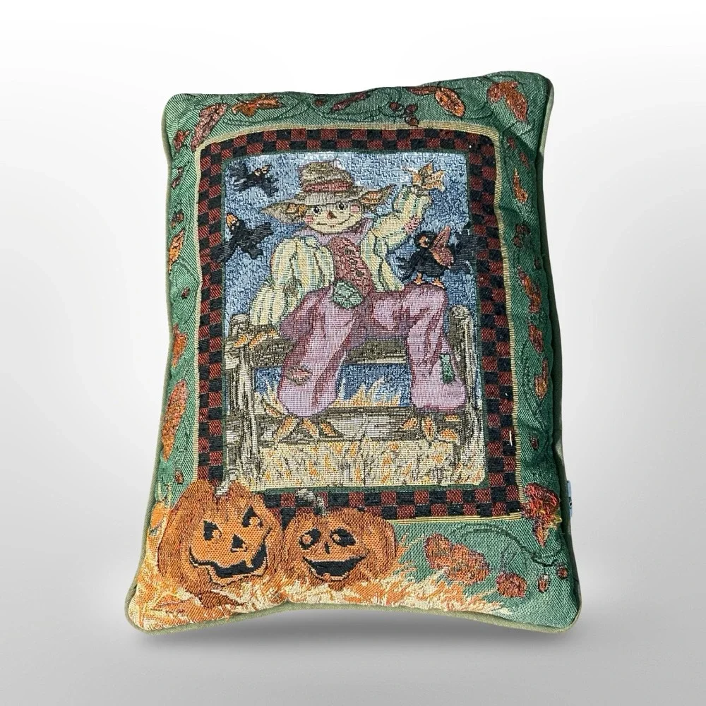 Riverdale Decorative Throw Pillow Scarecrow Pumpkins Halloween‎ Tapestry cottage
